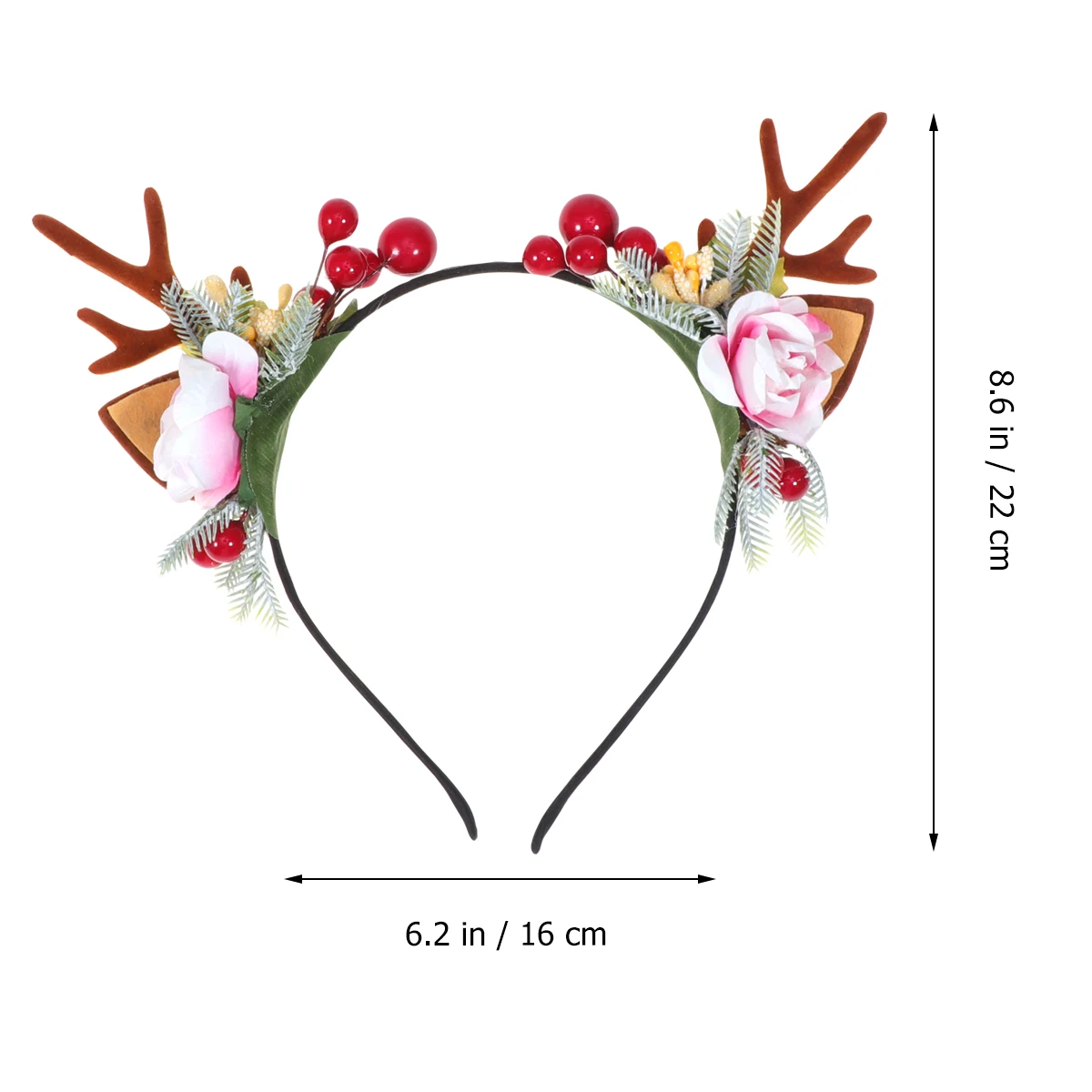 

1pc Christmas Hair Hoop Floral Headdress For Headdress For Christmas Lightweight Theme Party Headwear