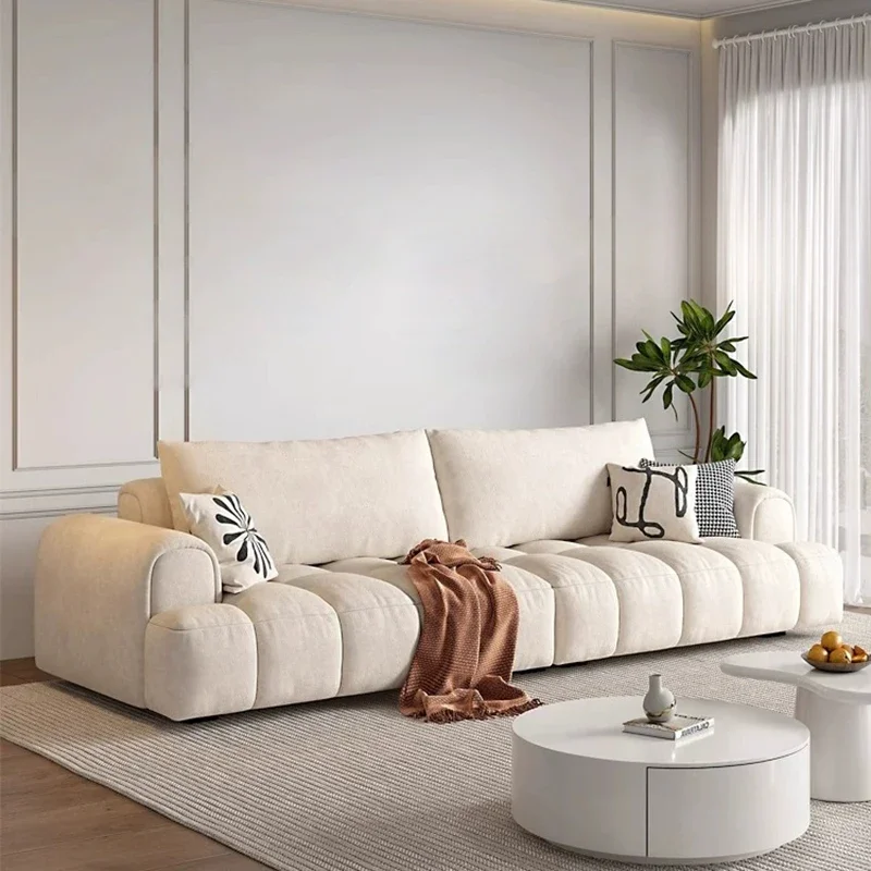 

Puff Fabric Living Room Sofas French Cream Style Modern And Minimalist Small Unit Cloud Sofa Divano Letto Home Furniture