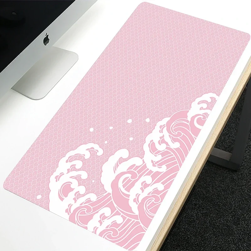 Japanese Styles The Great Wave Large Size Rubber Anti- Slip Mousemats Computer Laptop Accessories Keyboard Desktopmats 400X900mm