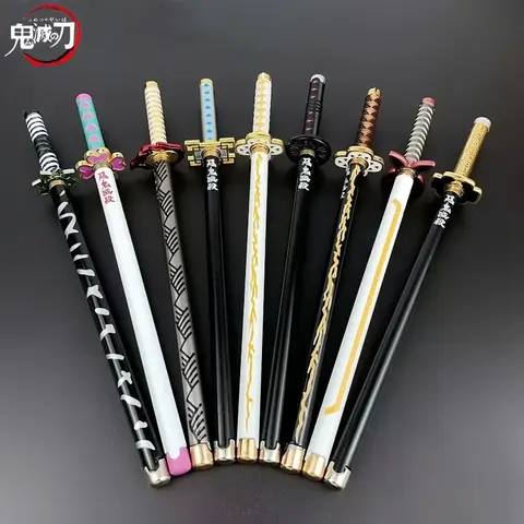 20cm Demon Slayer Signature Pen Mitsuri Shinobu Alloy Real Size Ballpoint Pen Anime Character Accessories Office Supplies Gifts