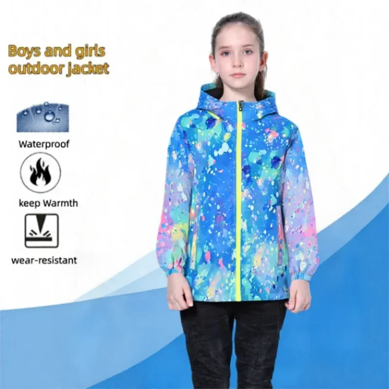 Dubbped Children Jackets Spring Kids Outerwear Coats Cute Cartoon Raincoats For Boys Girls Rian Windbreaker 4-12Y