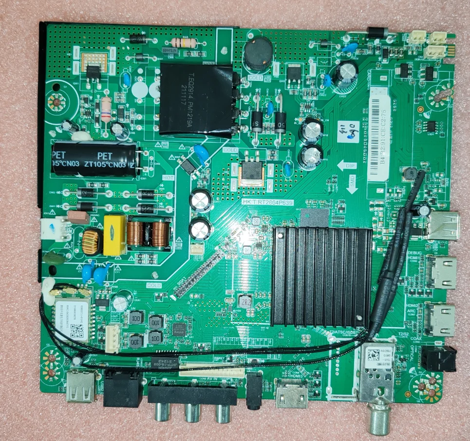 Free shipping！HK.T.RT2864P639 4-core WiFi network TV motherboard tested well for   1366X768  37--41V  600MA  1.5g+8G