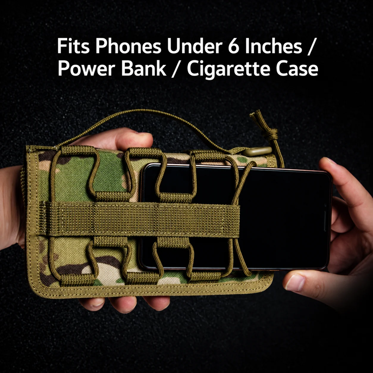 Tactical Phone Wallet Pouch MOLLE Organizer Bag Zipper Card Holder for Training Hiking Camping Travel Utility Gear Accessories 5