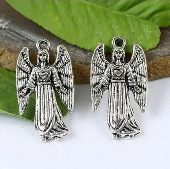 21pcs 24*14mm Uriel  Archangel Charms In Tibetan Silver Color Charms for Jewelry Making 7 archangels