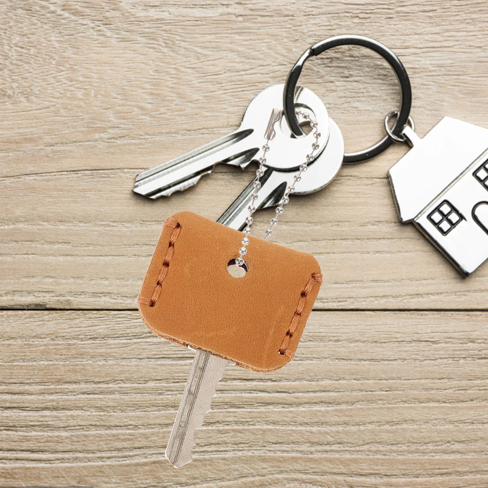 

3Pcs Creative Leather Key Covers Retro Key Caps for Car Key Organization and Identification