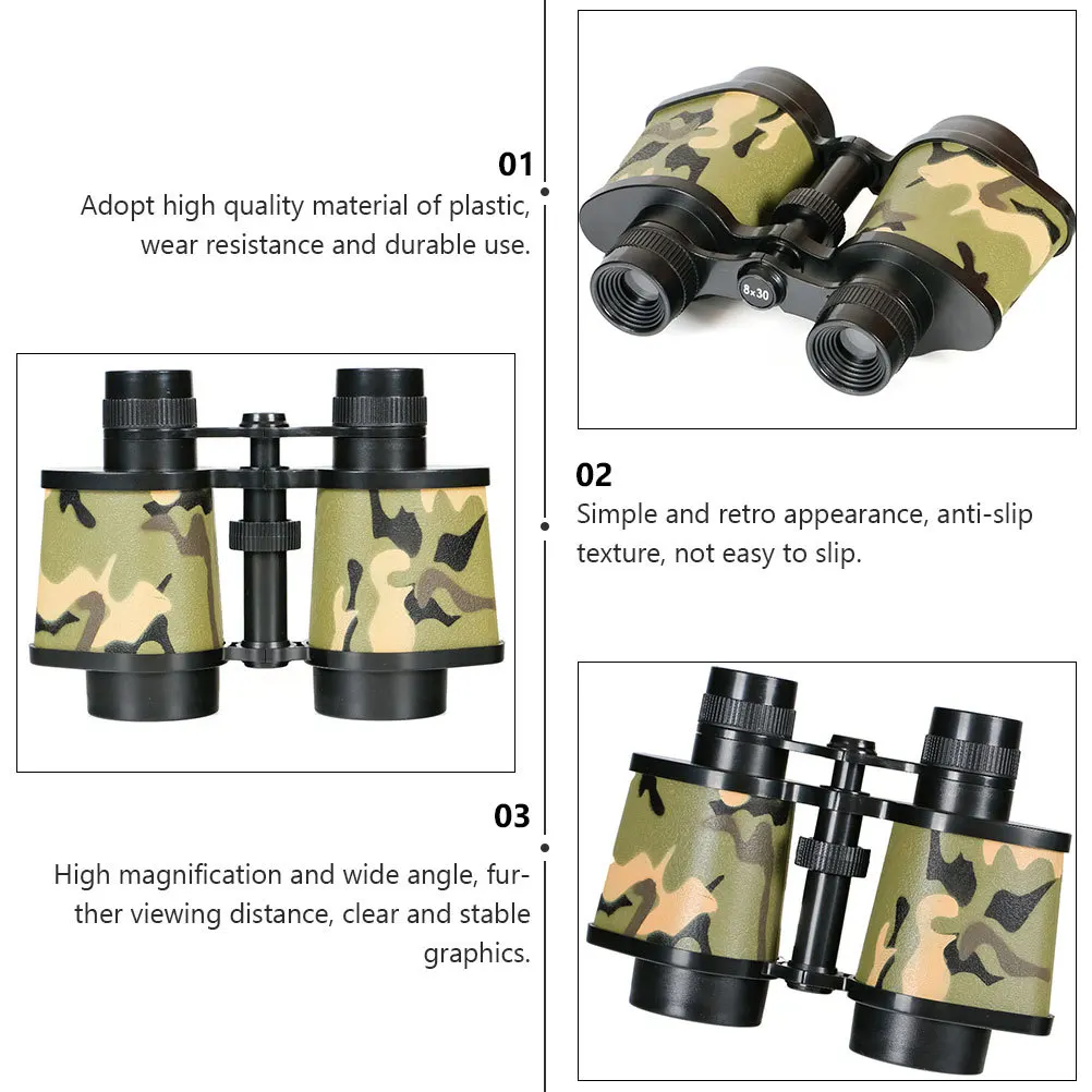 

1pc 8X30 Green Coating Hd Portable Telescope For Travel Camping Children'S Educational Simple Retro Design Durable