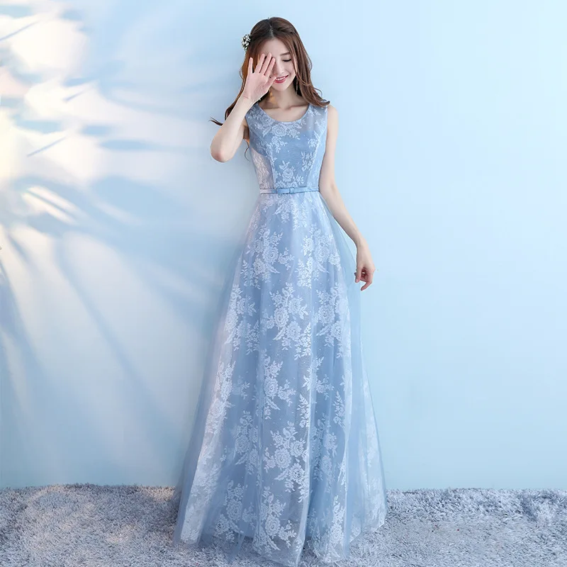 Europeu e americano vestidos de dama de honra longo 2025 nova primavera verão vestidos de noite irmãs grupo magro vestidos de dama de honra