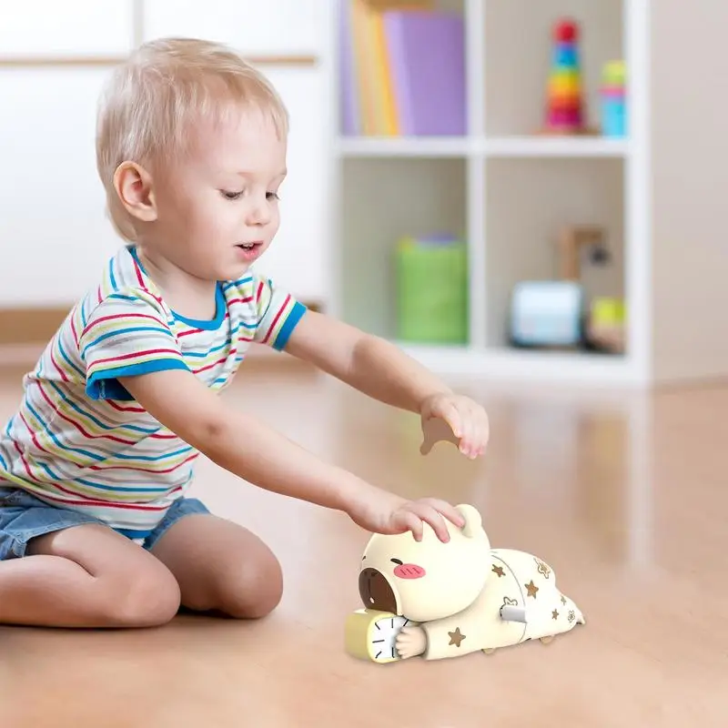 Bebê rastejando brinquedo bebês relógio brinquedo dos desenhos animados bebês rastejando primavera brinquedo versátil crianças brinquedos educativos relógio animal