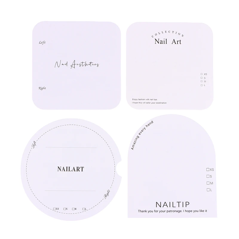 20Pcs Nail Display Cardboard Simple Style Fake Nails Card For Press On Nails Photograph Props Nail Salon