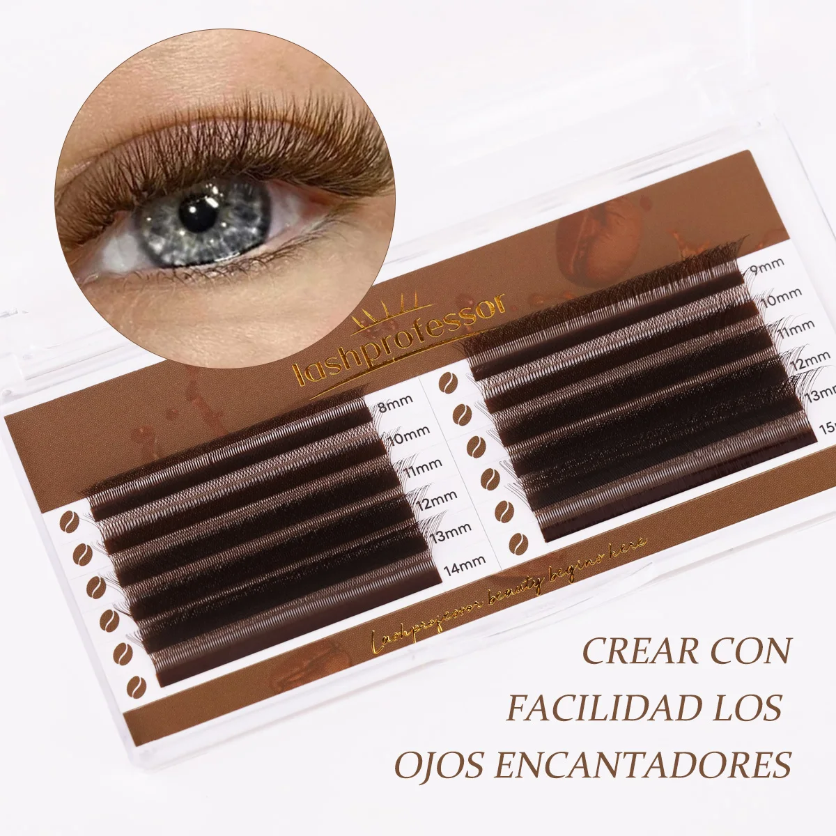 래쉬프로페셔널 브라운 4D W형 속눈썹 연장 핸드메이드 다크 초콜릿 브라운 W 스타일 4D 클로버 프리메이드 볼륨 팬 속눈썹