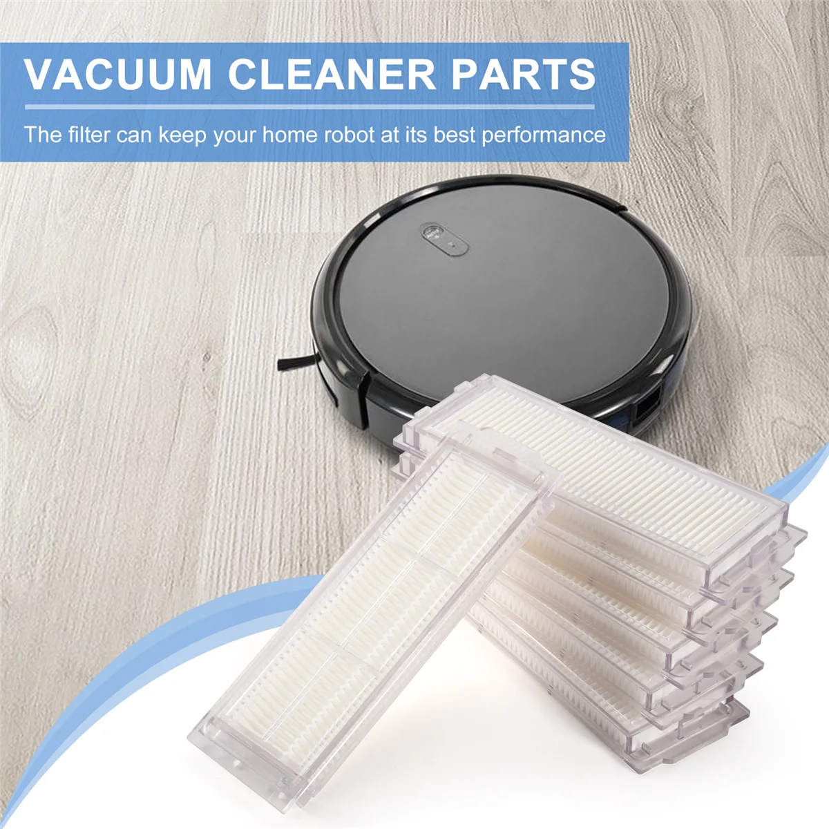 The New 6 Pcs Washable Hepa Air Filters for Mi Robot Vacuum Mop-P Pro STYTJ02YM Cleaning Robot Accessories STYTJO2M