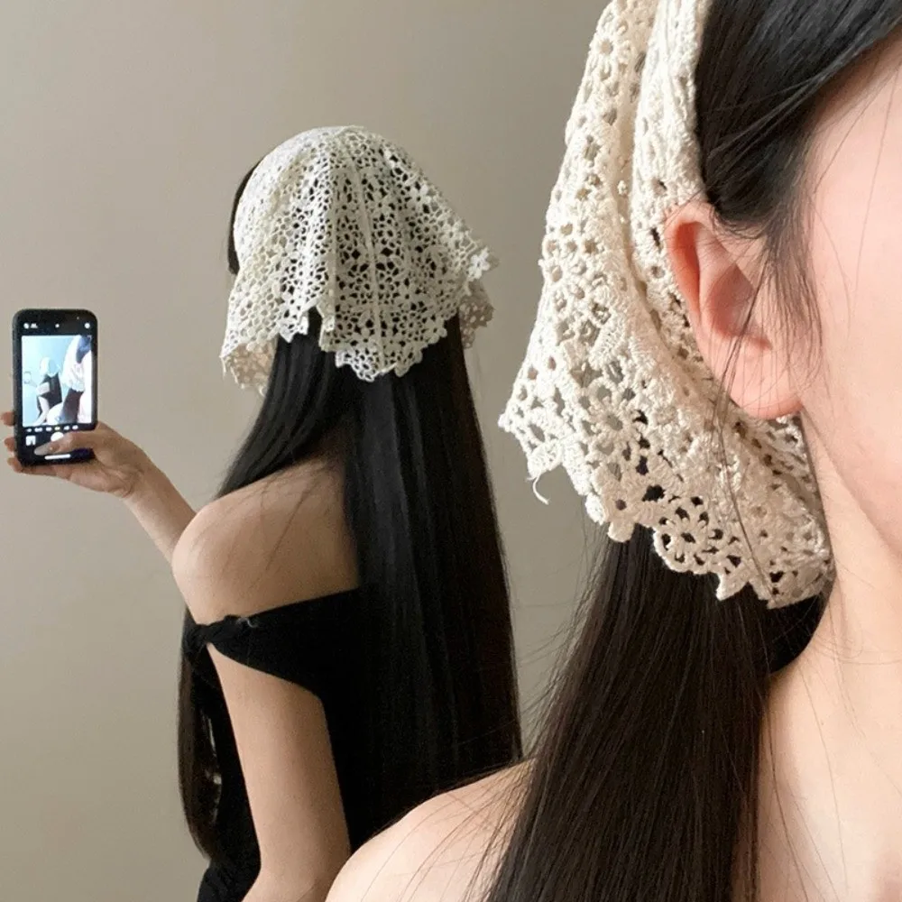 Trendiger Furzvorhang mit Spitzenbesatz, schmale Passform, hübsches dreieckiges Kopftuch, ausgehöhlte Y2K-Schürze, Wickelrock für den Sommer