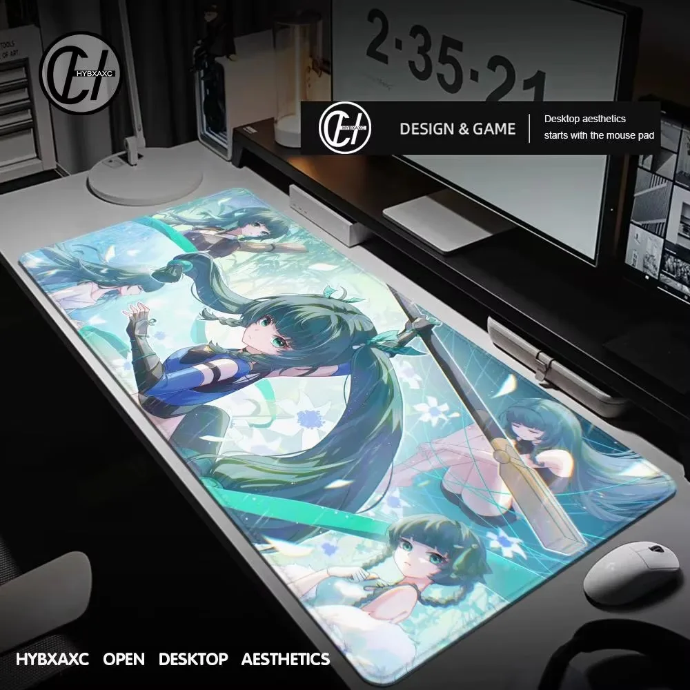 

Zenless Zone Zero Qingyi Mouse Pad PC Gamer Cabinet Mousepad Kawaii Anime Sexy Girl Desk Mat Laptop Gaming Rubber Keyboard Rug