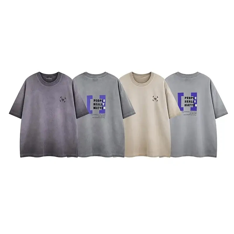

Vintage Washed Oversized Graphic T-Shirt for Men, Streetwear with Letter Print, Casual Tee