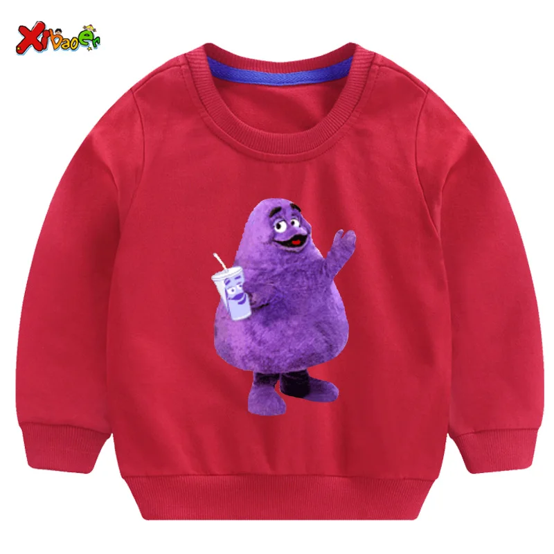 GRIMACE Sweatshirt Kids for Boys Hoodies Sweatshirts Baby Clothing Girl Cotton Casual Long sleeved Sweatshirts Pullovers Sweater