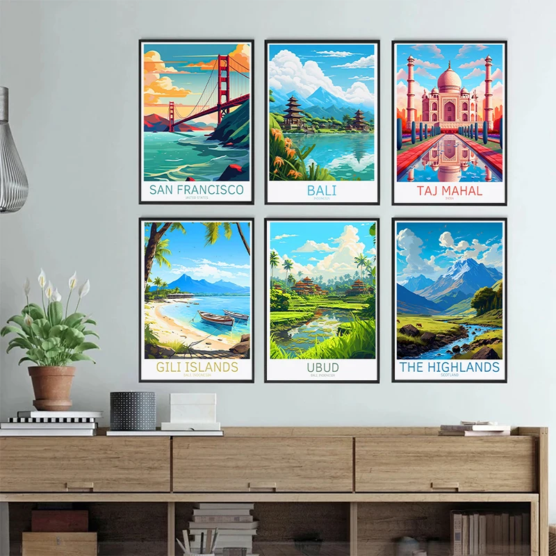聖都市のポスターの風景、キャンバスの絵画、cityscape - Home Decor Ubud のレビューと価格