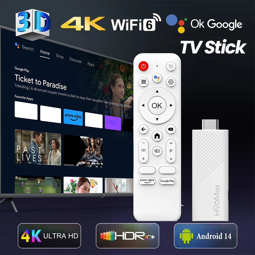 

2025 Новый H96 MAX Android TV Stick Allwinner H313 с 2.4G Wi-Fi 5G Wi-Fi6 Dual Brand 8 ГБ 16 ГБ 4K 3D HDR Goole Voice Remote