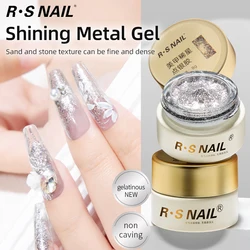 RS NAIL 8ml Glitter Metal Gel Nail Polish Shining Reflective Gold Silver Glitter Paint Nail Art Gel Varnish Drawing Liner Tool