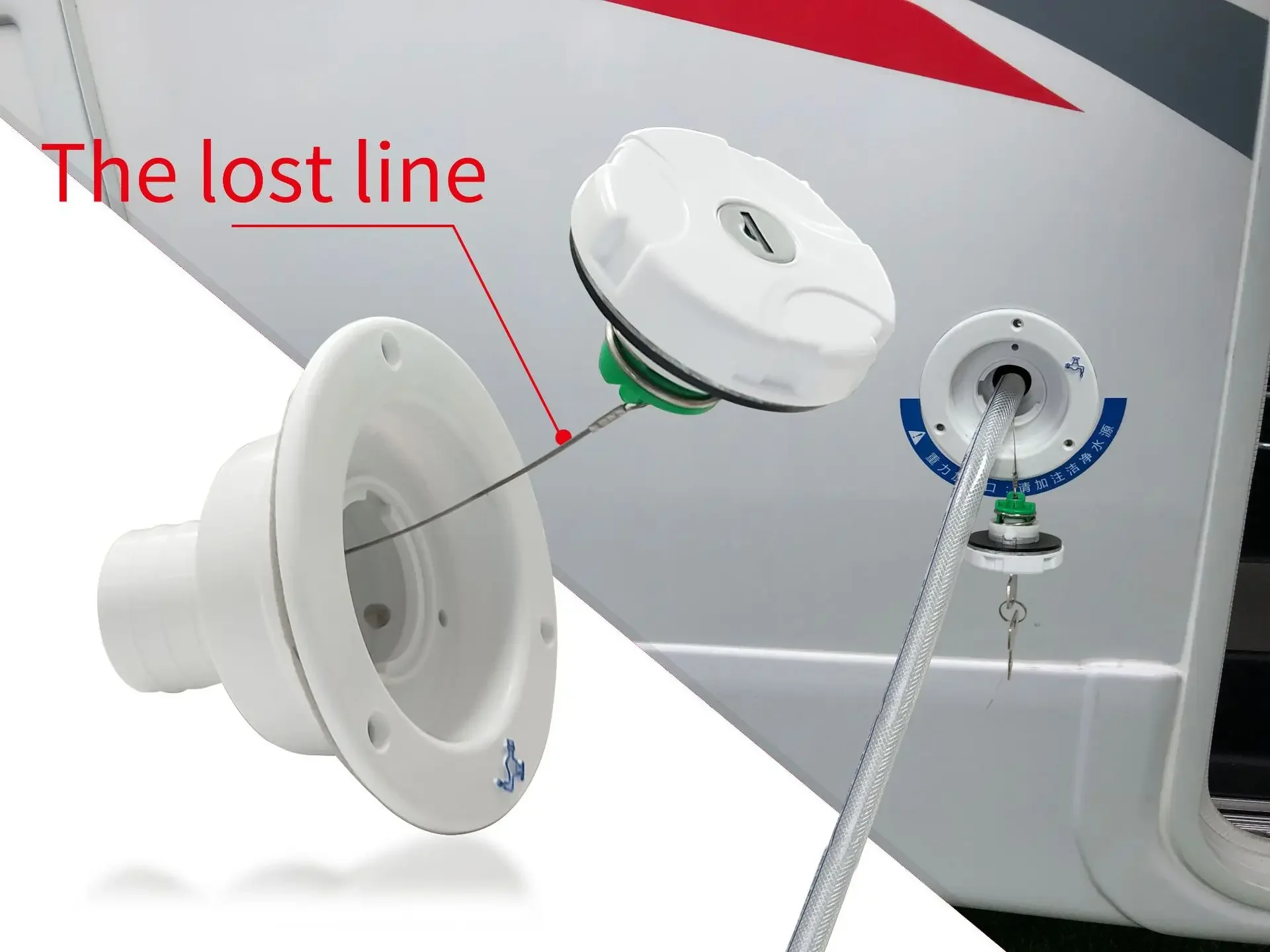 

For Year-round Operation 80mm Water Filler Cap Trailer Filler Cap Plastic And Metal Construction Weather Resistant Design
