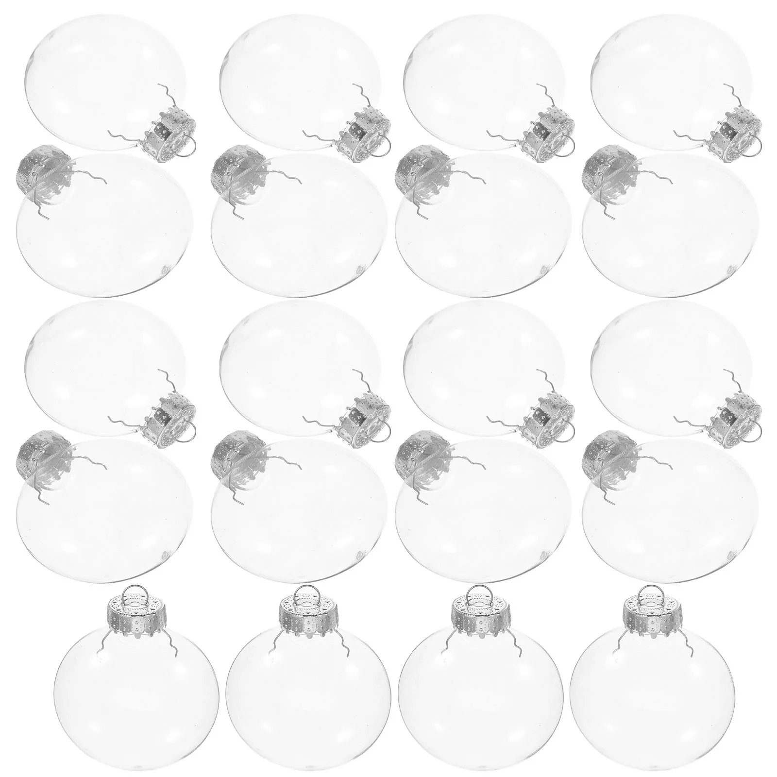 

20Pcs Transparent DIY Christmas Tree Hanging Ornaments Empty Balls Xmas Tree Baubles Party Decorations Christmas Ball Ornaments