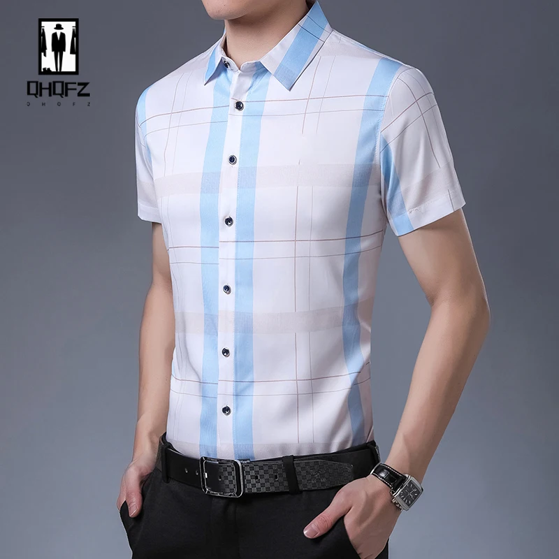 New Men's Casual Printed Short Sleeved Lapel Shirt for Summer Fashion Comfort No Ironing Wrinkle Resistant Top