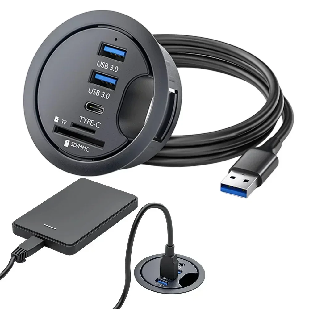 Card Reader Hub USB 3.0 Hub For SD TF Card Space-Saving Design Versatile Connectivity Easy Installation For Photographers