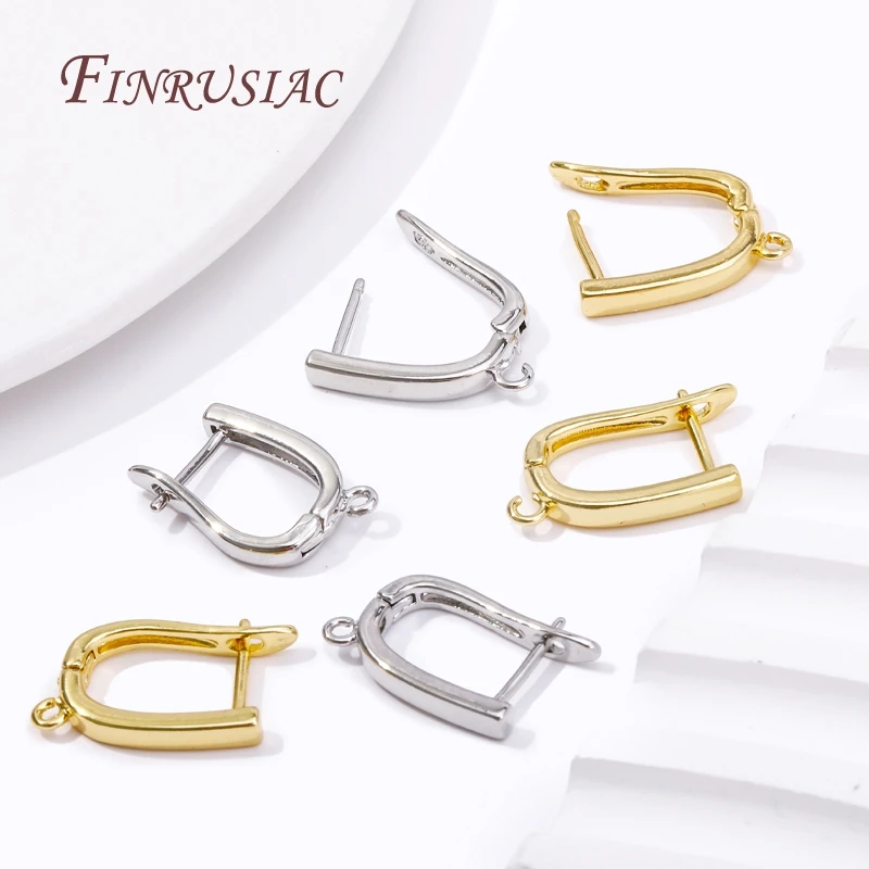 DIY Earring Making Accessories 18K Gold/Rhodium Plated French Inlay Zircon Earwires Fastener Earring Hooks Clasps Fittings