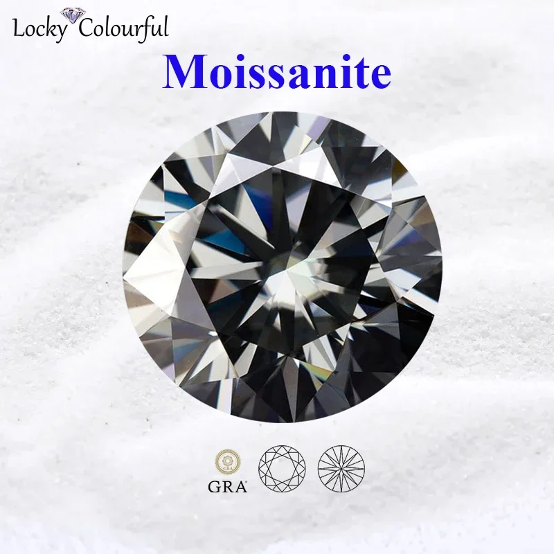 

Moissanite Round Shape Gray Color VVS1 Beads for Charms DIY Jewelry Making Necklace Earrings Ring Materials with GRA Certificate