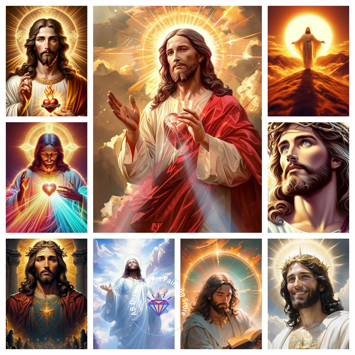 

Jesus Christianity Religion AB Diamond Painting Kit 5D Diamond Embroidery Cross Stitch Handmade Art Gift Crafts Home Decor Gift