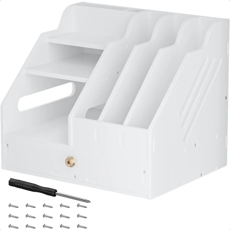 

Office File Paper Organizer for Desk DesktopWhite File Holder Office Desk Organizer Stackable Paper Trays for Home Office Schoo