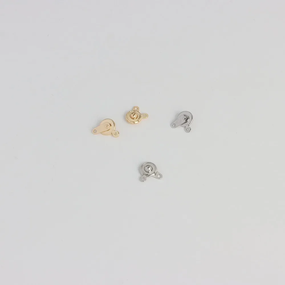 Hebilla a presión de conexión de pulsera chapada en oro de 14K, 18K, 8mm, accesorios de ingredientes hechos a mano, hebilla final para collar