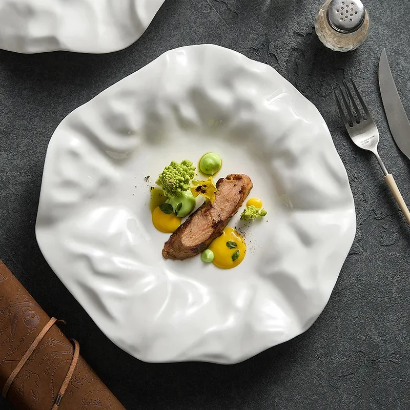 Creative Bowls Fruit Dishes, Household Special-Looking Tableware, Hotel High-Grade Sense, White Special-Shaped Features,