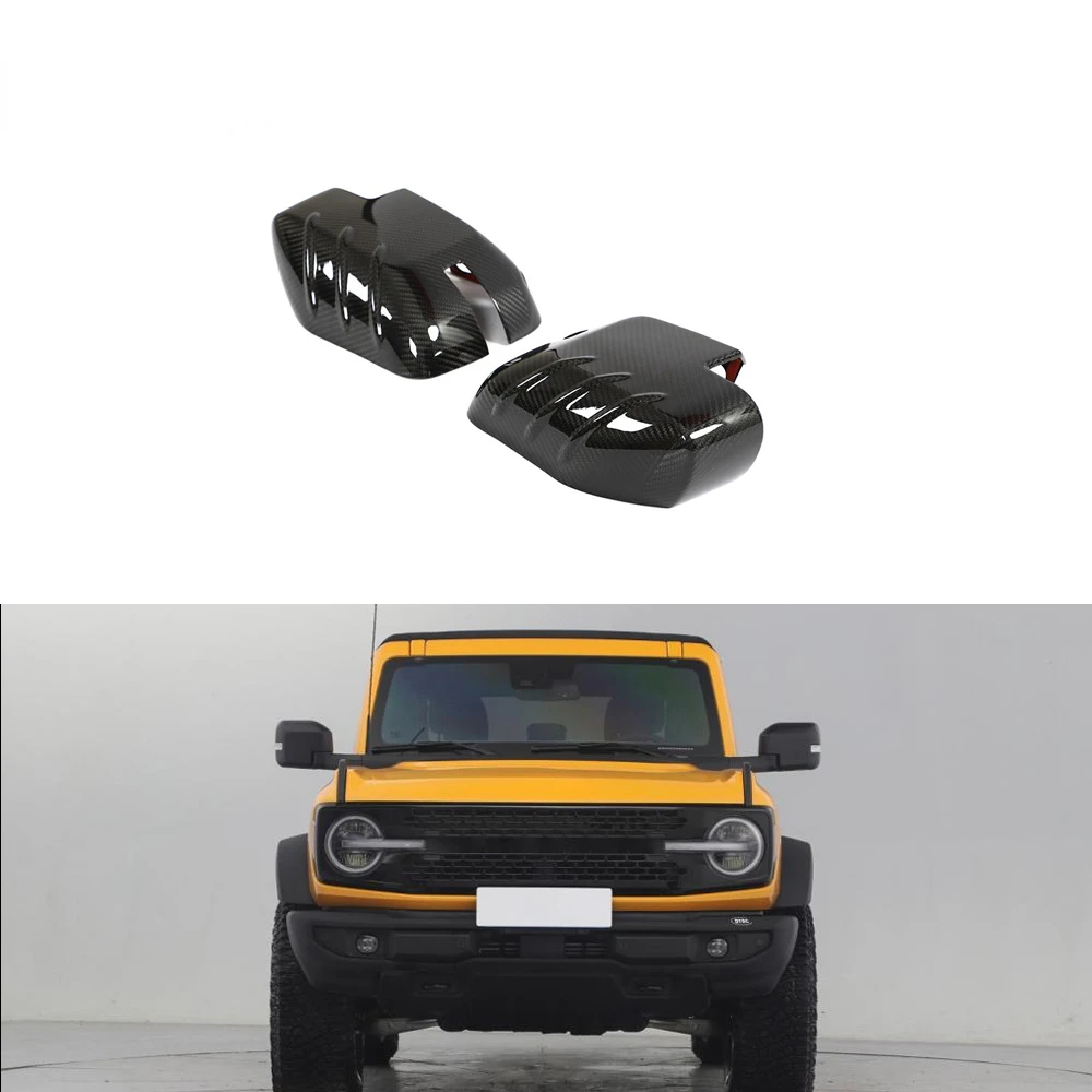 Dry Carbon Fiber Exterior Side Rearview Mirror Cover For Ford Bronco 2021-2022