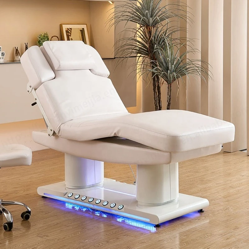 Luxury Cosmetic Massage Treatment Table Facial Spa Recliner Electric Curved Lash Beauty Bed