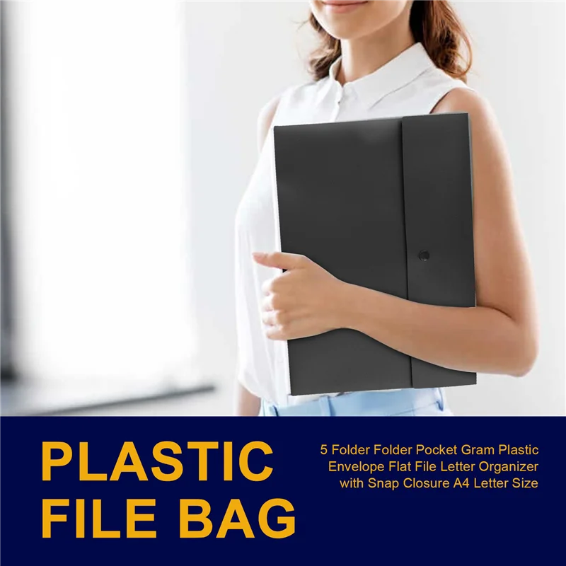 

Sensitive 5 Folder Folder Pocket Gram Plastic Envelope Flat File Letter Organizer With Snap Closure A4 Letter Size