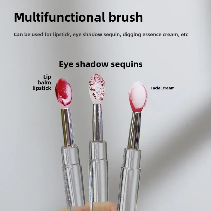 3/5/10pcs Nail Art Silicone Stick Magic Mirror Powder Applicator Stick Rub Powder Glitter Eyeshadow Portable Silicone Lip Brush