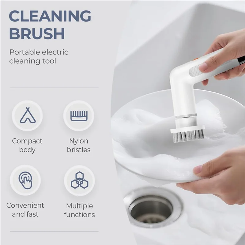 

Portable Household Cleaners Portable Bathroom Cleaning Tools Cordless Power Scrubbers Multi-Purpose Cleaning Brushes Portable-B2