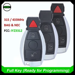 DIYKEY 3 / 4 Buttons Smart Remote Key Fob 4 Button 315MHz / 433MHz for BAG & NEC Mercedes-Benz 1997 - 2016 FCC ID: IYZ3312