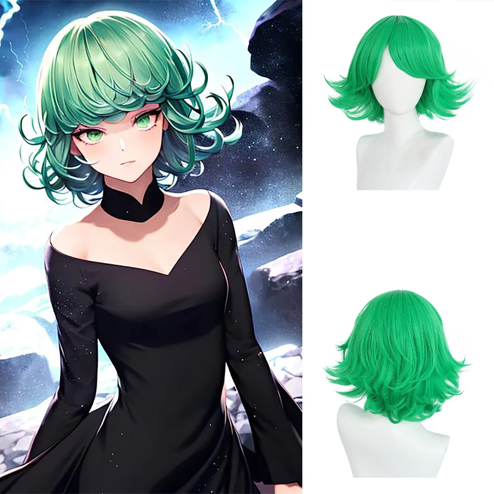 

Anime One Punch Man Terrible Tornado Cosplay Synthetic Short Curly Hair Suitable Women Daily Party Role Play Heat Resistant Wig