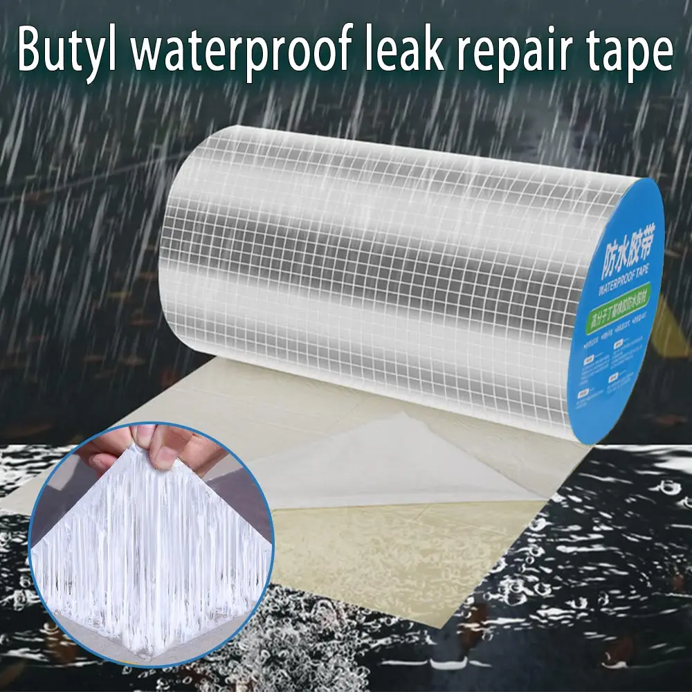 

Super Sticky Aluminum Foil Butyl Rubber Tape High Temperature Resistance Waterproof Roof Pipe Crack Duct Repair Tape Stop Leak