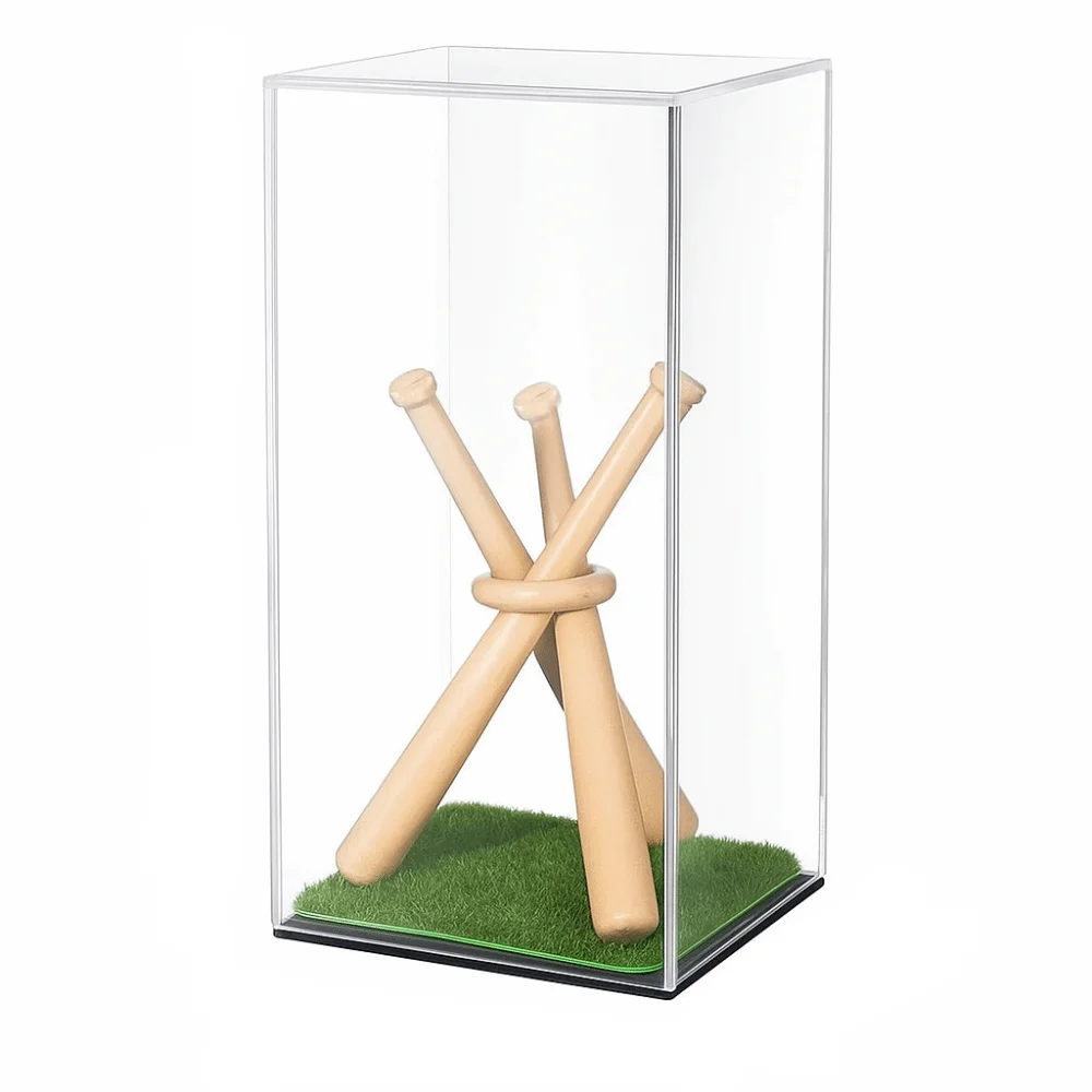 

Acrylic Baseball Storage Boxes Dustproof Square Cube Baseball Display Stand UV Protection Transparent Baseball Holder Case