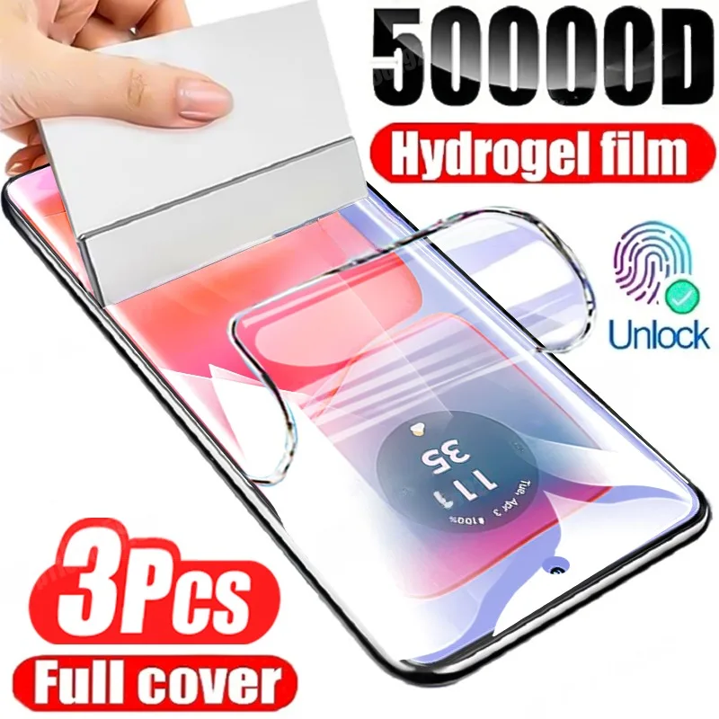 3Pcs HD Hydrogel Film For Motorola Edge 50 Pro 40 30 50 Ultra 20 Lite Screen Protector For Motorola G84 G64 G54 G32 G72 G62 Film