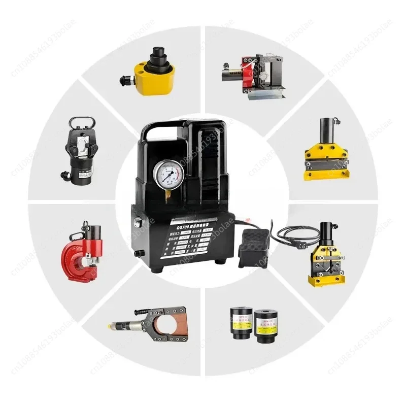 1200W Electric Hydraulic Pump Manual/Foot Switch  Oil Station With Visual   Window QQ-700