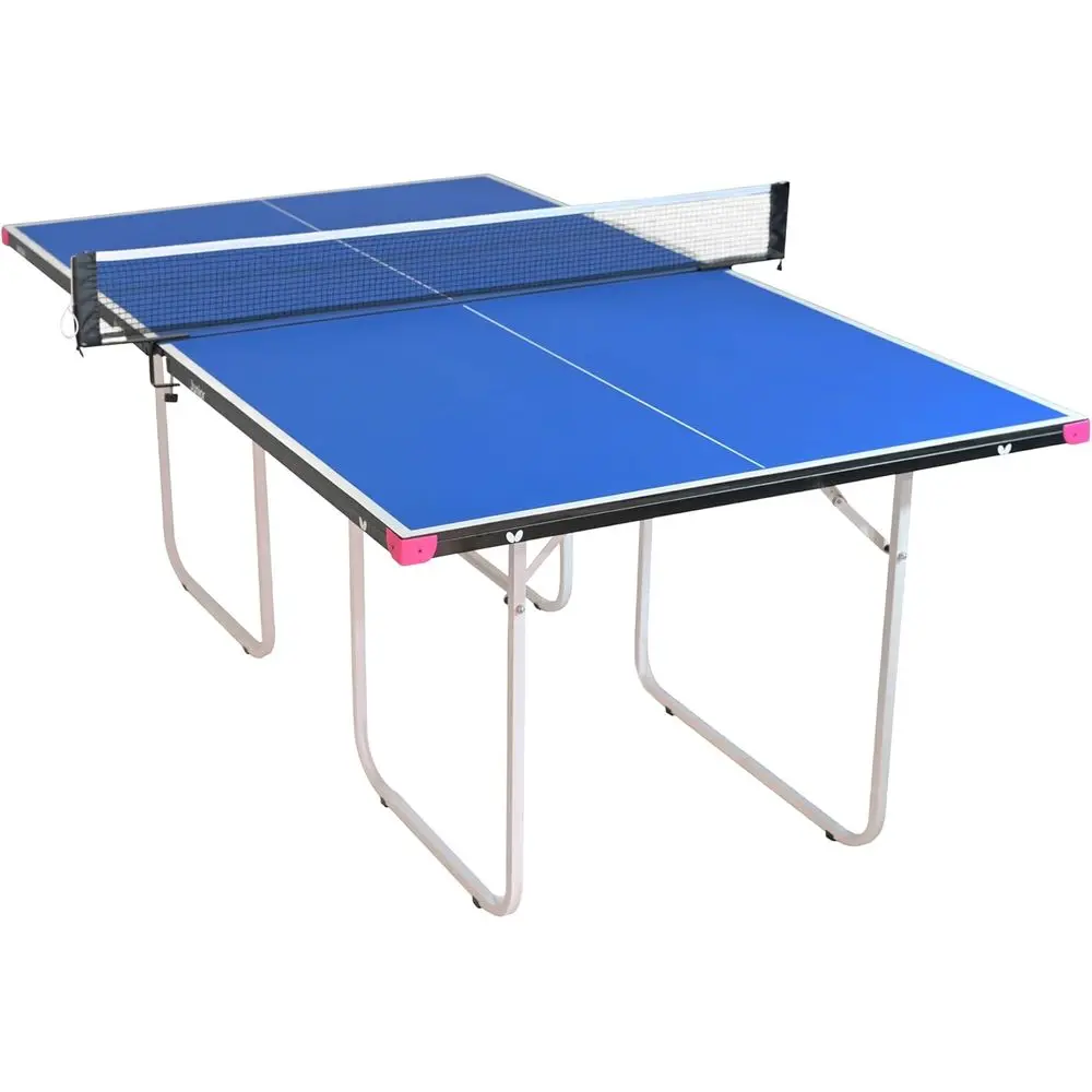 

Compact 3/4 Size Table Tennis Table - Space-Saving Game Table for Home or Office - Regulation Height with Net Included
