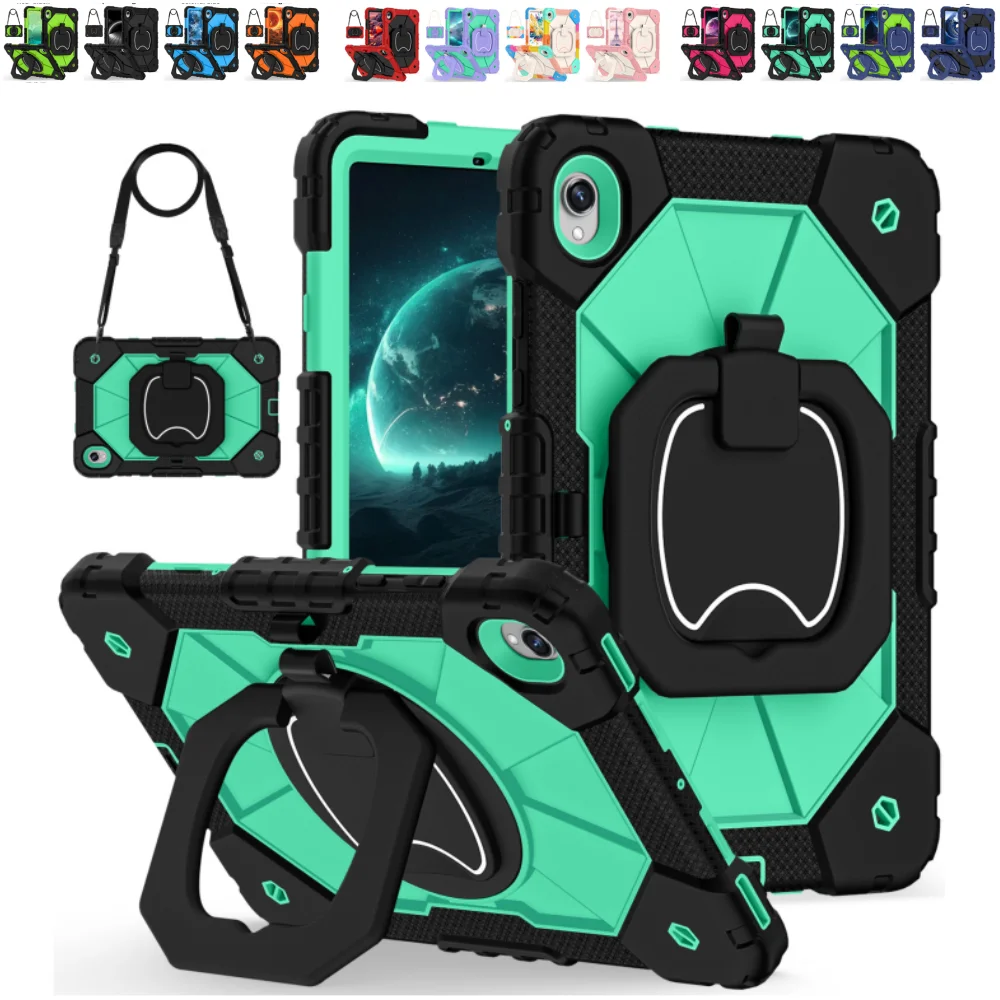 

Case for Samsung Galaxy Tab S11 11 inch SM-X730 SM-X736 SM-X736B 2025 360° Rotating Stand Heavy Duty Shockproof Cover with Strap