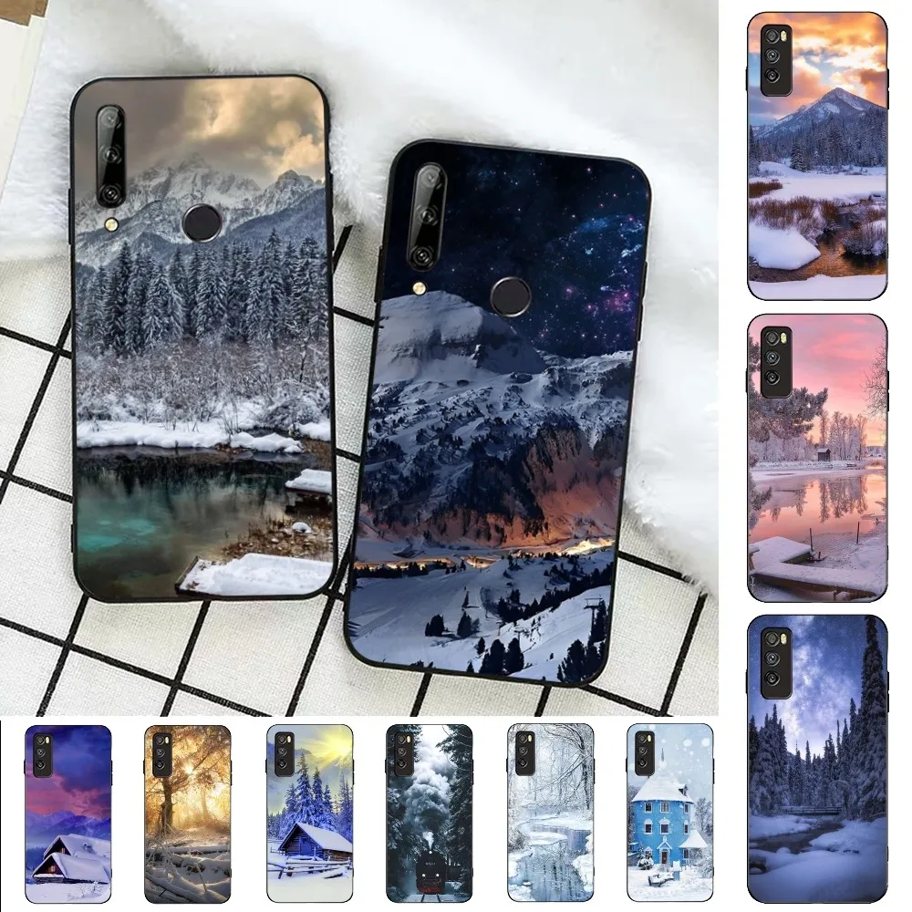 Paesaggio Inverno Luce Neve Cassa Del Telefono Per Huawei Honor 10 lite 9 20 7A pro 9X pro 30 pro 50 pro 60 pro 70 pro plus