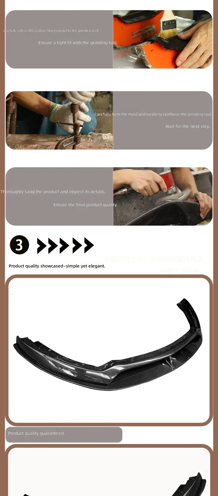 Carbon Fiber Front Lip Spoiler For 2015-2017 Mustang, Car Accessories, Front Bumper Chin, Vehicle Parts view 3