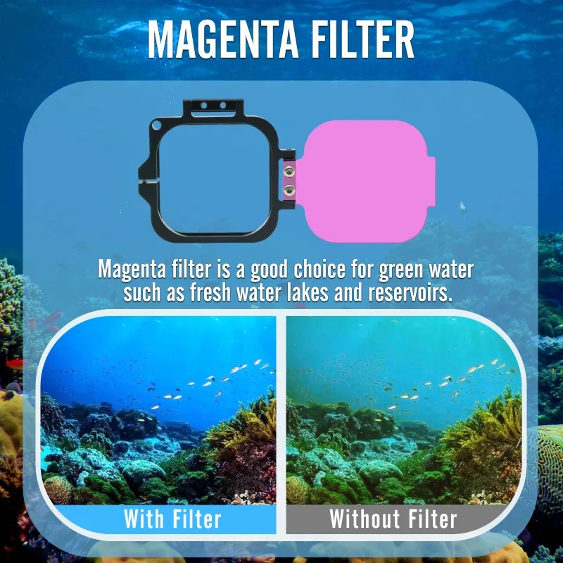 Nitescuba-Submersible Flip Filter for Insta360 Ace Pro, Official Waterproof Case, Color Correction Accessory, 3Pack