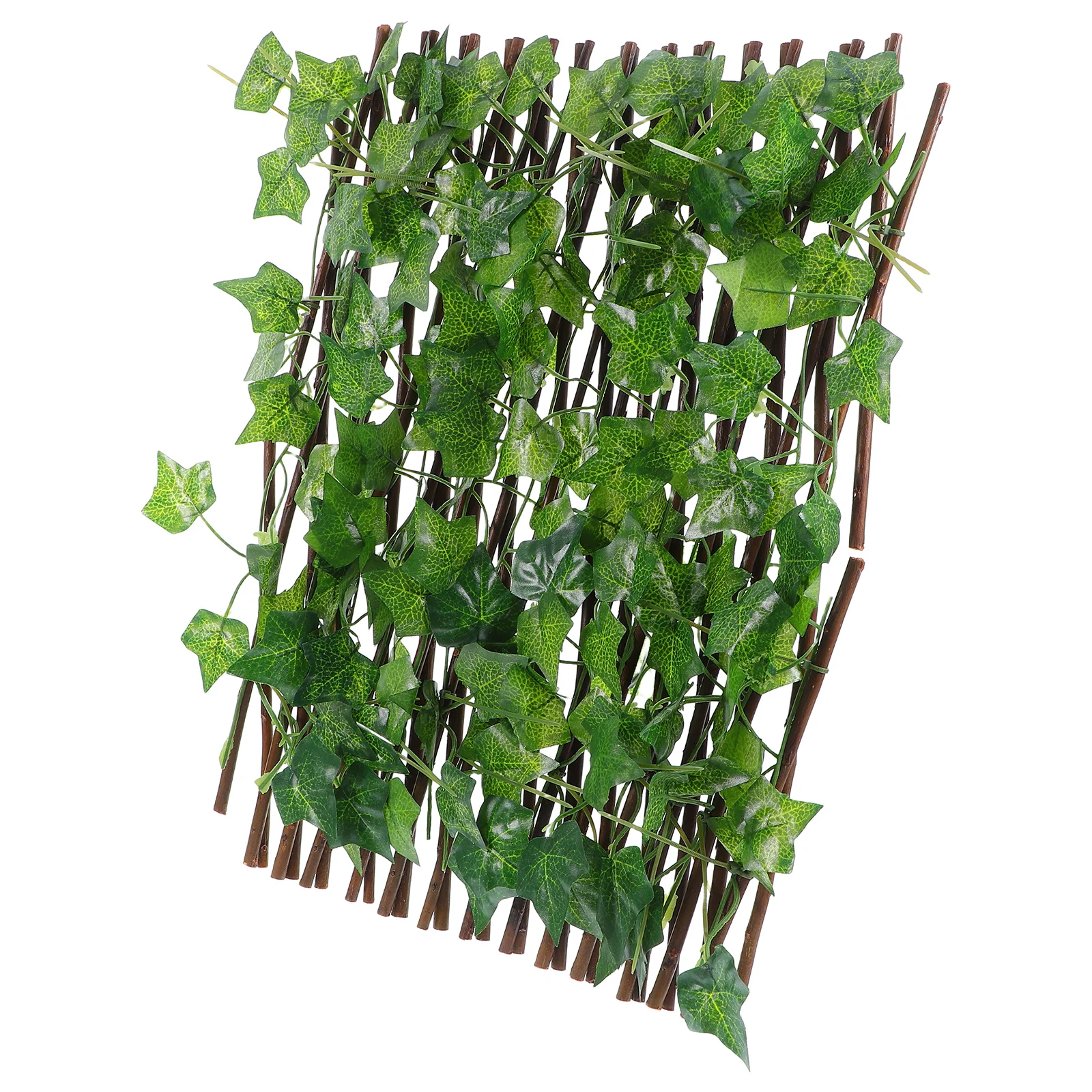

Artificial Plant Expandable Fence Faux Green Leaves Yard Garden Decor Retractable Wooden Trellis Low Maintenance