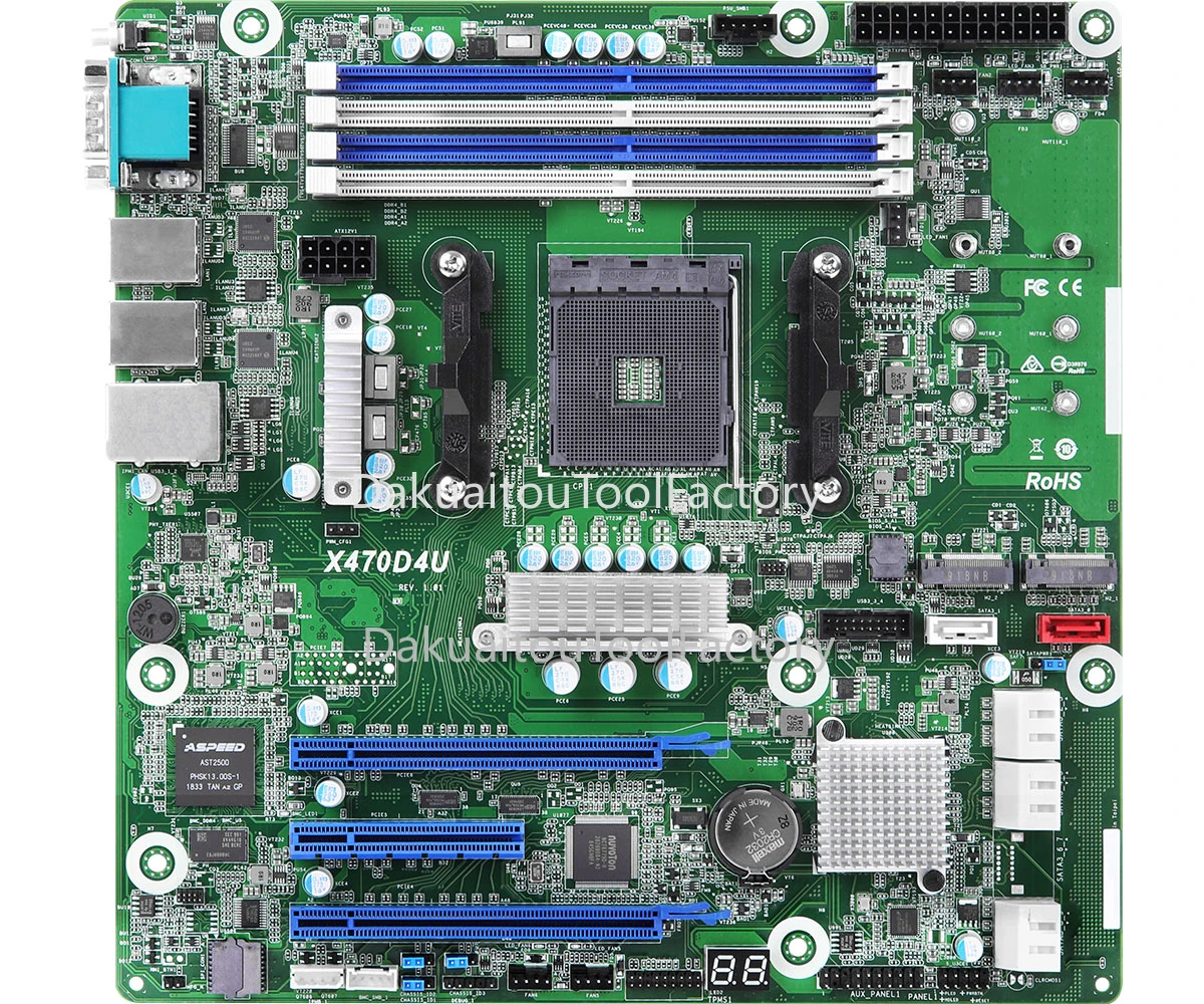 X470d4u main board supports AMD AM4 series CPU DDR4ECC and non-ECC IPMI